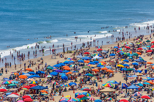 Crowded beach