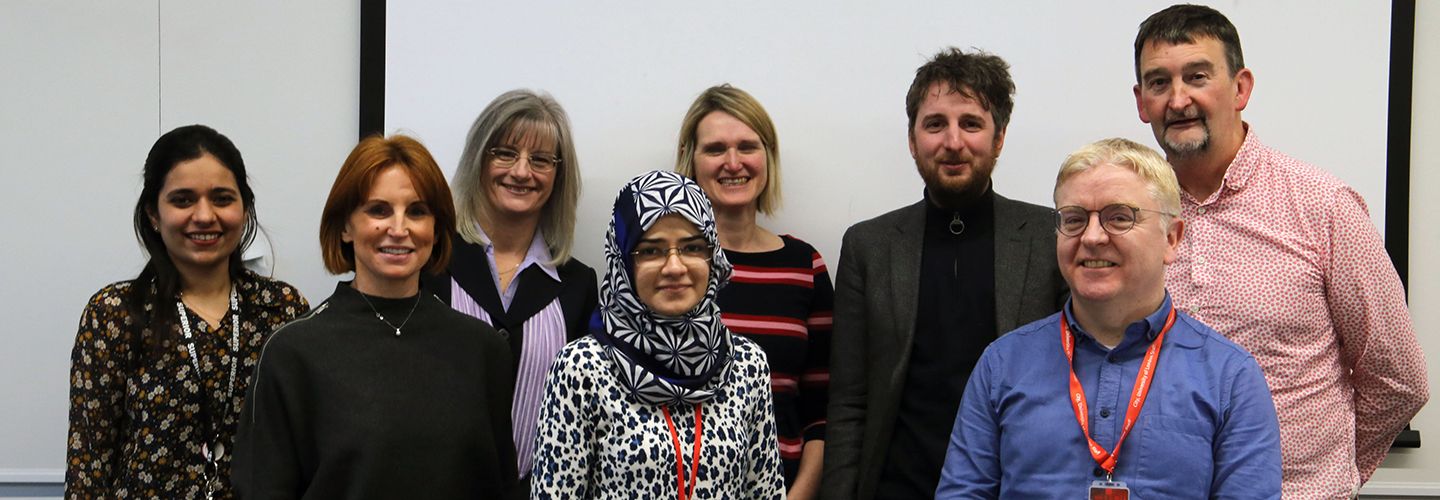 Group photo of Glaucoma UK representatives and Crabb Lab members.