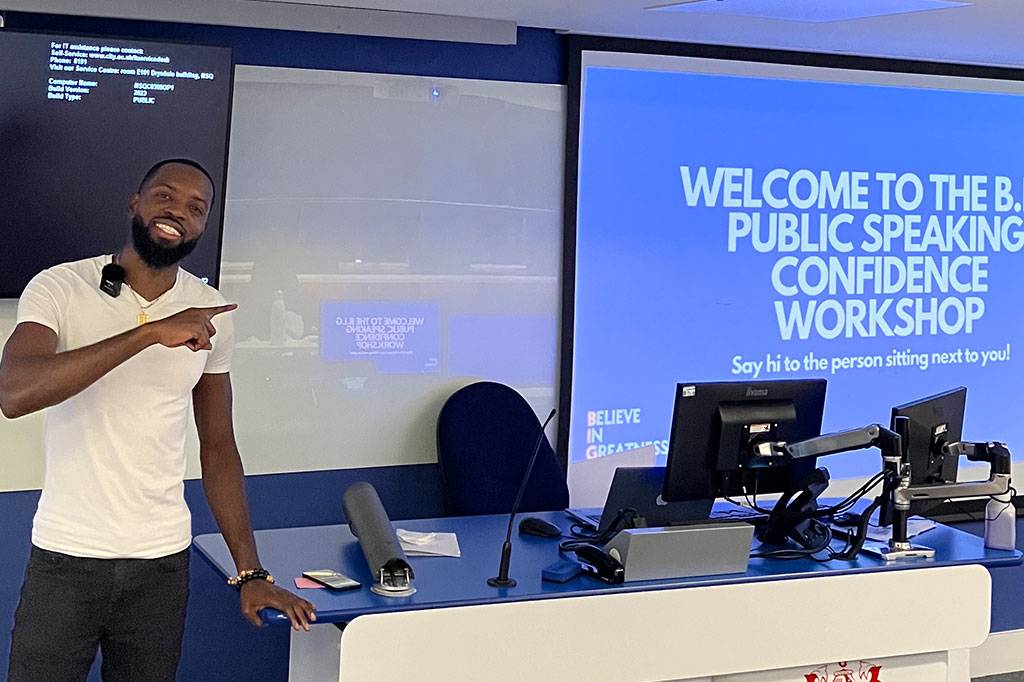 Public speaking coach Frederick Afrifra, Co-founder of Believe in Greatness
