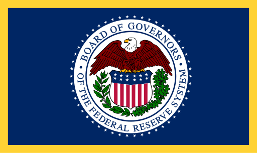 The Federal Reserve flag with an eagle and wording around it