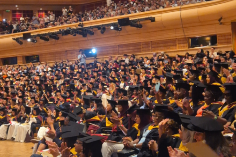Students at grad ceremony