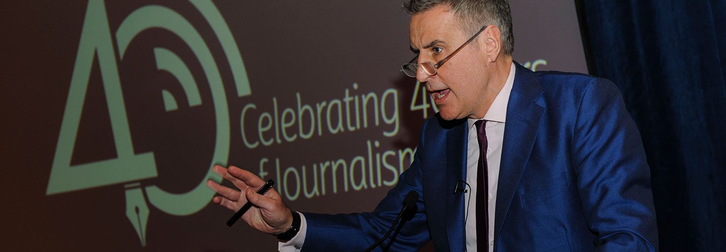 Dermot Murnaghan at the 40th anniversary of the Department of Journalism