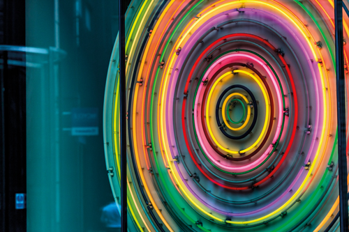 Illuminated circular sign