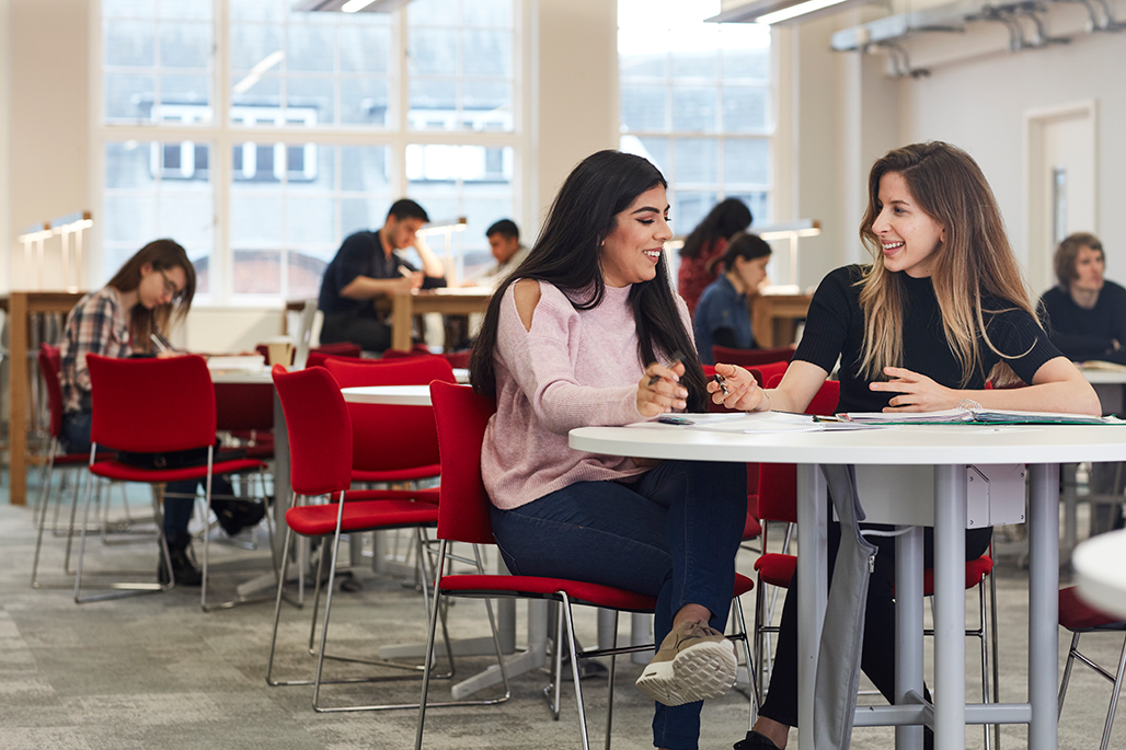 Two students working together