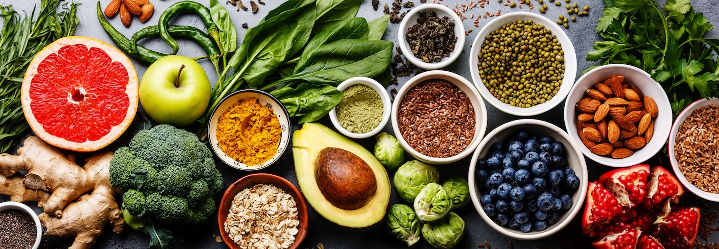 Healthy food clean eating selection