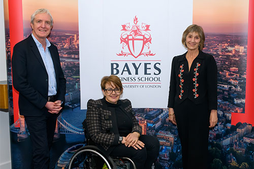 Dr Justin Davis Smith, Baroness Tanni Grey-Thompson and Alex Skailes at the CCE Charity Talk 'The power of sport and volunteering' event'