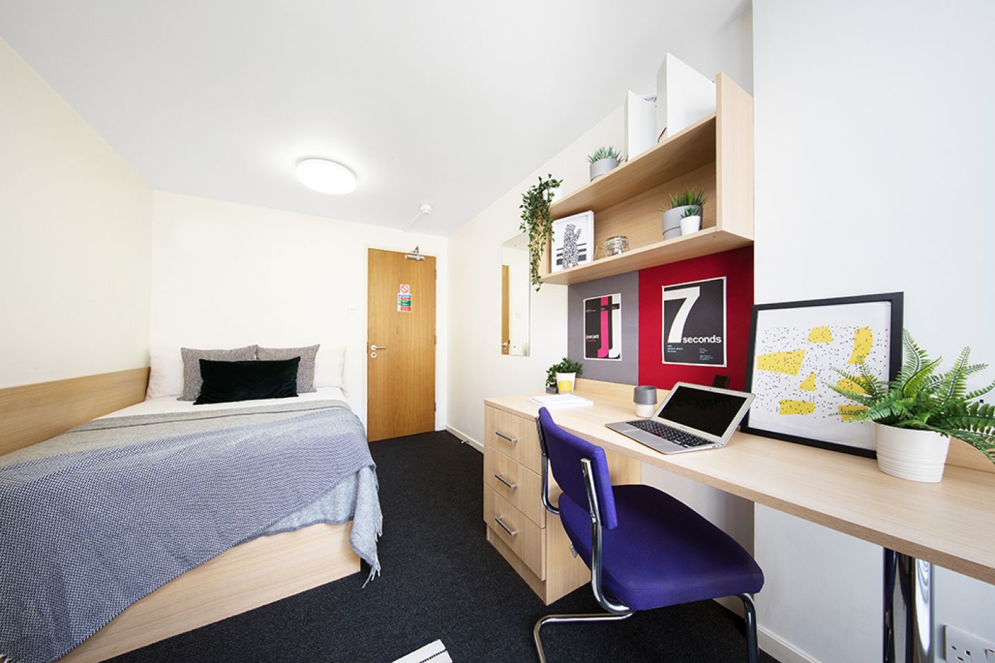 Romano court bedroom featuring a bed and desk
