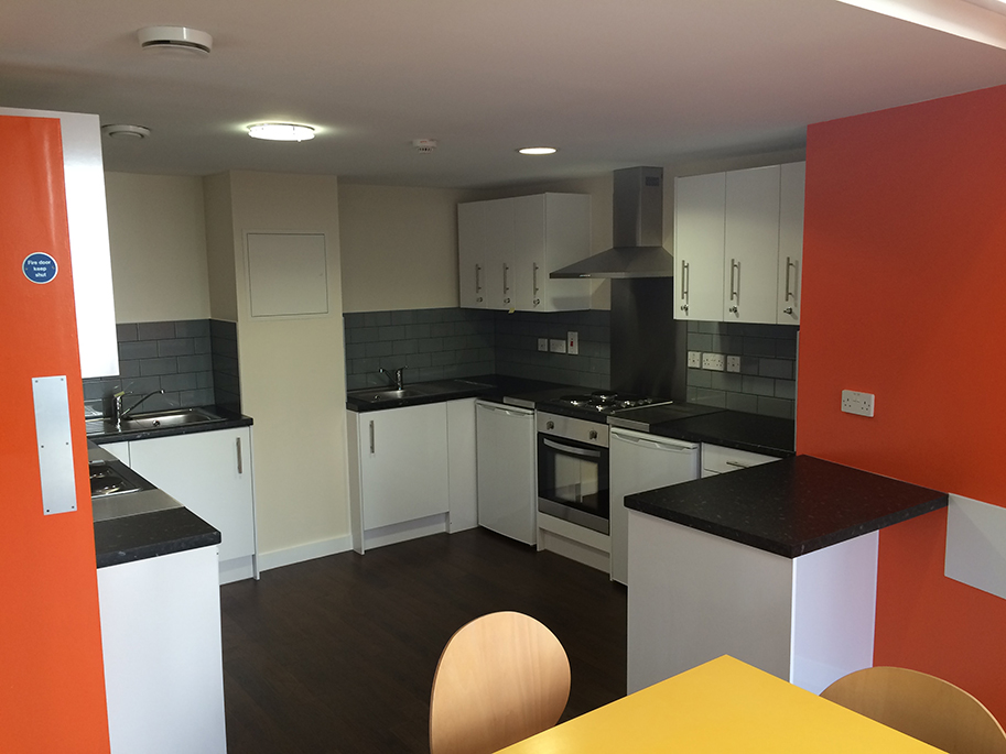 Alliance House shared kitchen, from front of kitchen