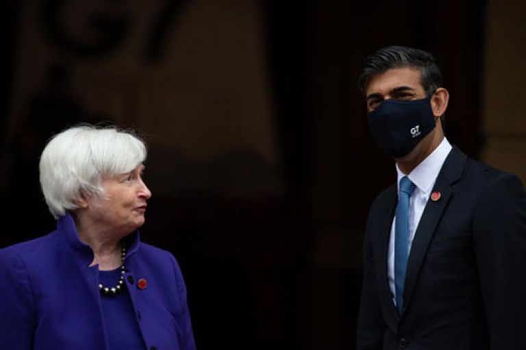 Rishi Sunak and Janet Yellen at the G7 Summit