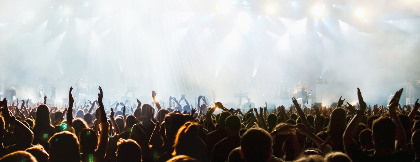 People at a concert decorative image banner