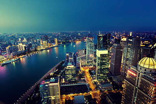 Skyline of Shanghai at night