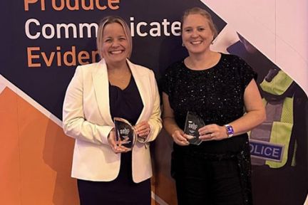 Dr Ruth Weir and Deputy Chief Constable Katy Barrow-Grint win national award for policing partnership