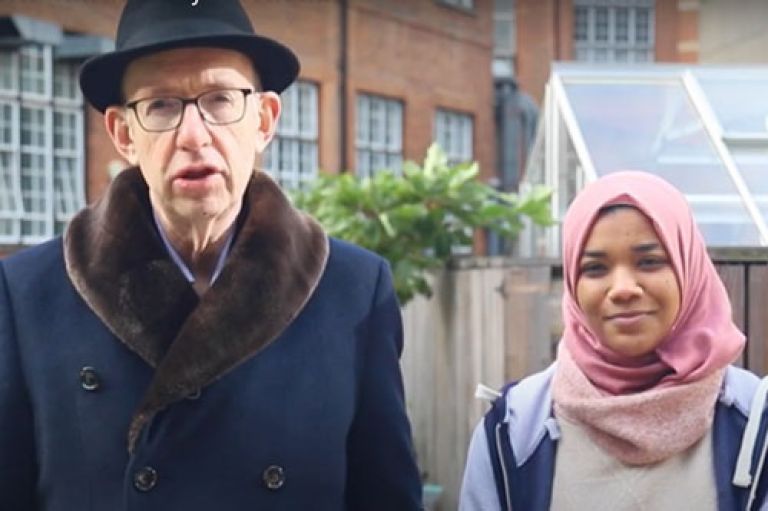 A photo of Professor Anthony Finkelstein, President of City, University of London and Shaima Dallali, President of City’s Students