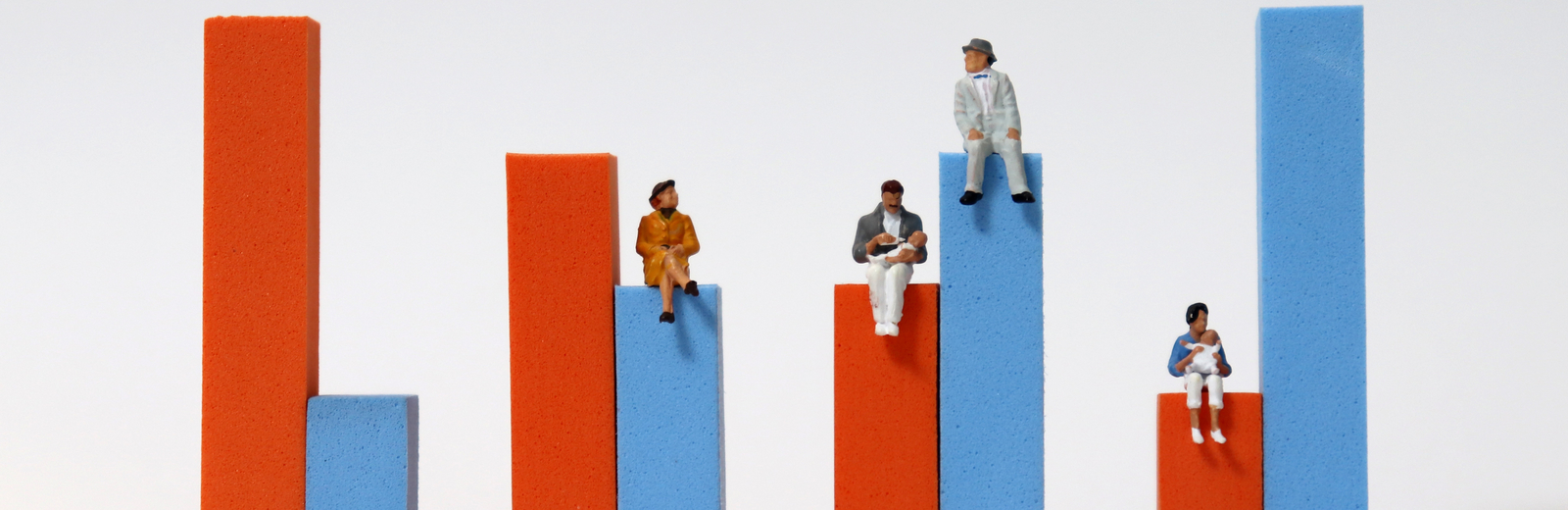 Men and woman wait on a graph
