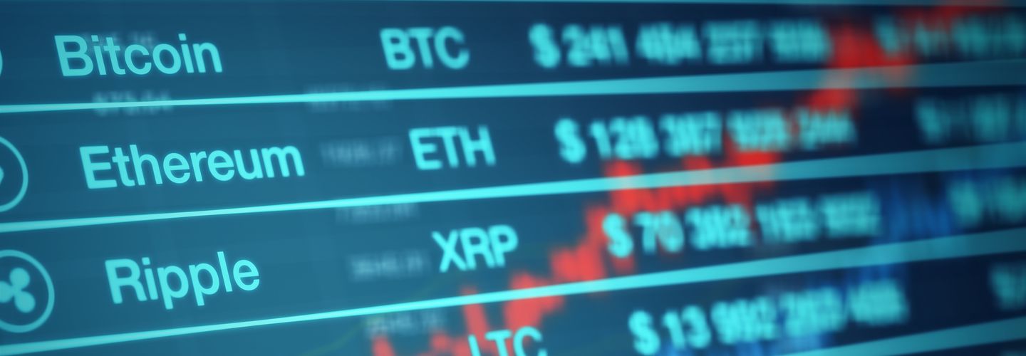 Cryptocurrency exchange rate screen.