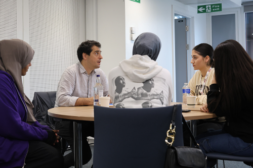 Pupils speak to a professional 