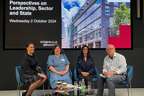 Panellists ahead of the Perspectives on Leadership event